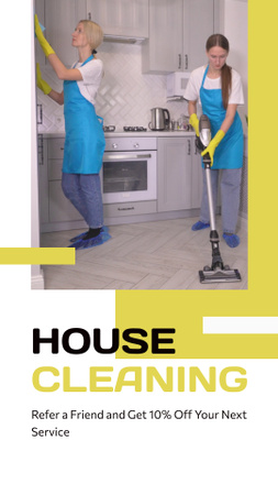 Serviço de limpeza doméstica de alto nível com desconto TikTok Video Modelo de Design