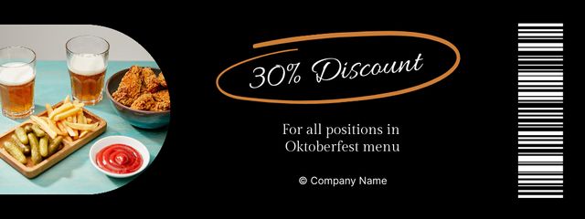 Template di design Festive Dinner on Oktoberfest with Discount Coupon