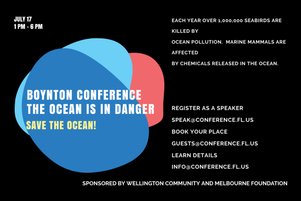 Designvorlage Boynton Conference on Oceans in Danger für Postcard 4x6in