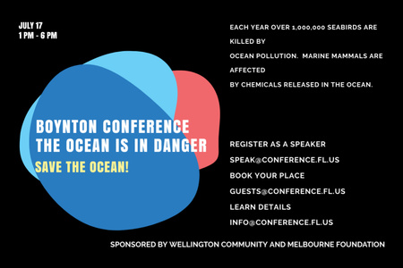 Ontwerpsjabloon van Postcard 4x6in van Boynton conferentie de oceaan is in gevaar