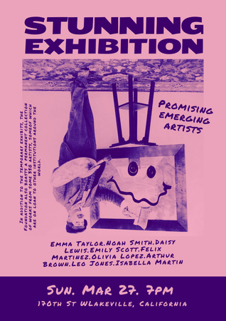 Lenyűgöző művészeti kiállítás bejelentése Poster tervezősablon