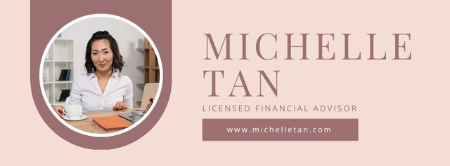 Financial Advisor Michelle Tan Facebook cover – шаблон для дизайну