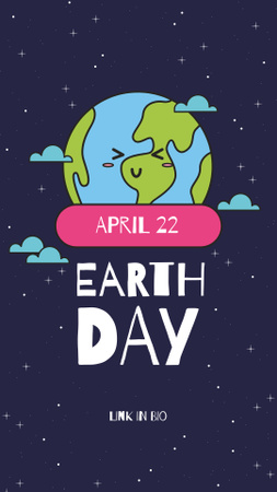Platilla de diseño Earth Day Announcement with Planet in Cosmos Instagram Story