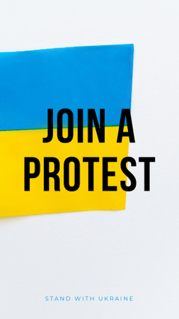 Plantilla de diseño de Únase a las protestas en apoyo de Ucrania Instagram Story 