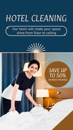 Thorough Hotel Cleaning Service Offer With Discount Instagram Video Story Design Template