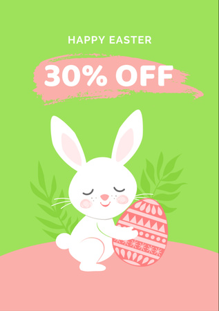 Easter Holiday Sale Announcement Flyer A7 Design Template