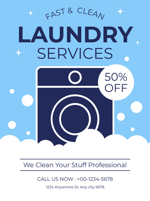 Offer Discounts on Laundry Service Poster US – шаблон для дизайну