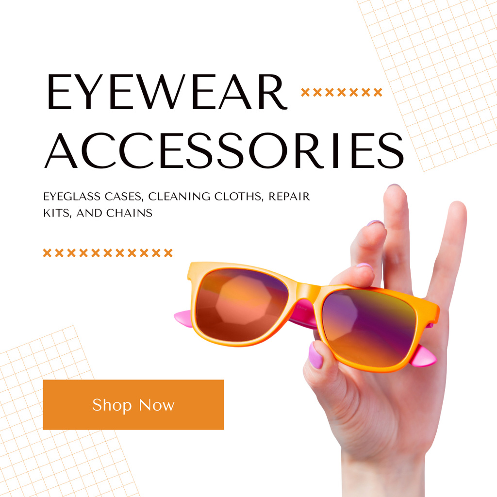 Ontwerpsjabloon van Instagram van Sale of Accessories for Glasses Care