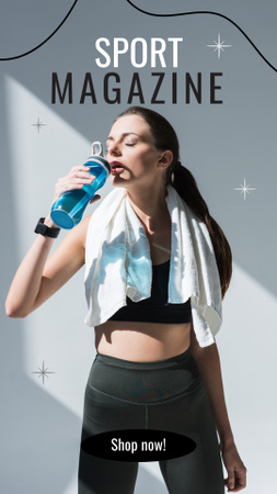 mulher jovem ajuste para anúncio sport magazine Instagram Story Modelo de Design