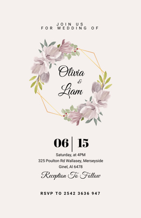 Save the Date Announcement of Beautiful Wedding Invitation 5.5x8.5in tervezősablon