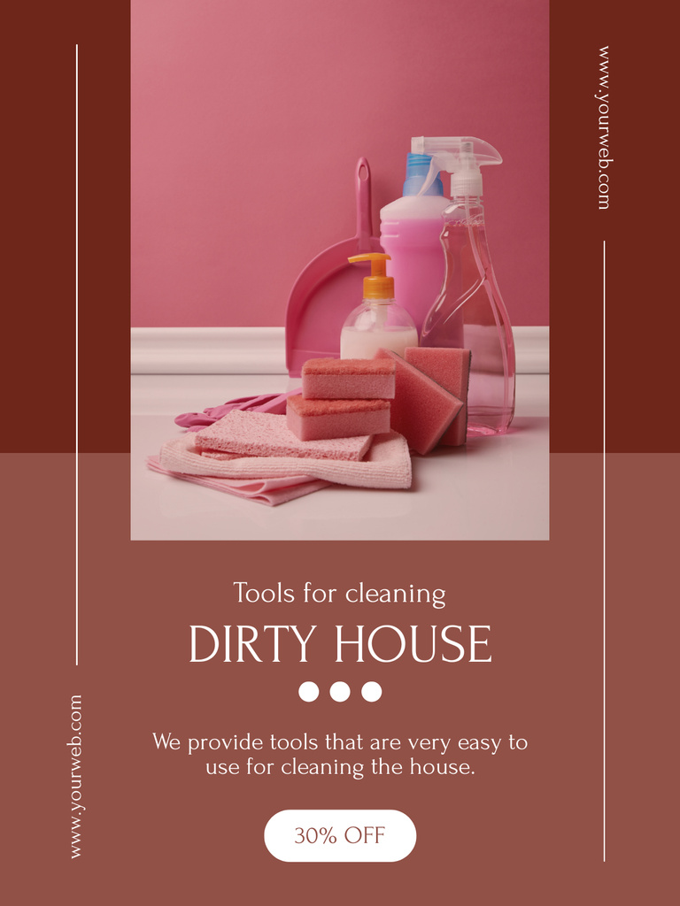 Designvorlage Home Cleaning Services Offer with Supplies für Poster US