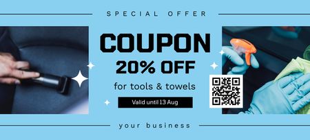 Discount Offer on Car Wash Service Coupon 3.75x8.25in Design Template