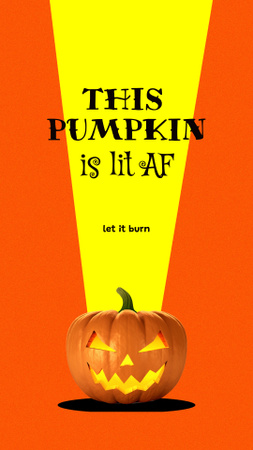 Plantilla de diseño de celebración de halloween con calabaza de miedo Instagram Story 
