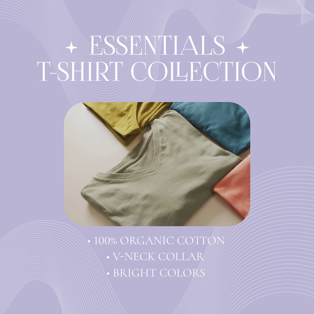 Designvorlage Cotton T-Shirts Collection Promotion für Animated Post