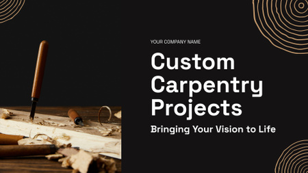 Custom Carpentry Projects Presentation Wide Design Template