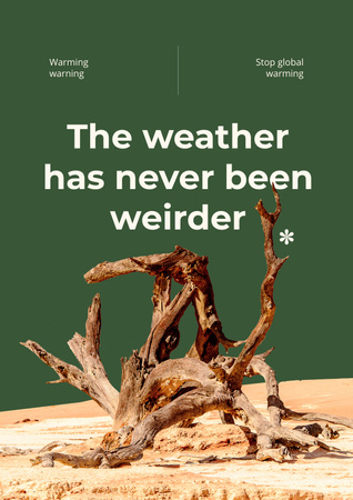 Ontwerpsjabloon van Poster van Global Warming Awareness with Drying Land