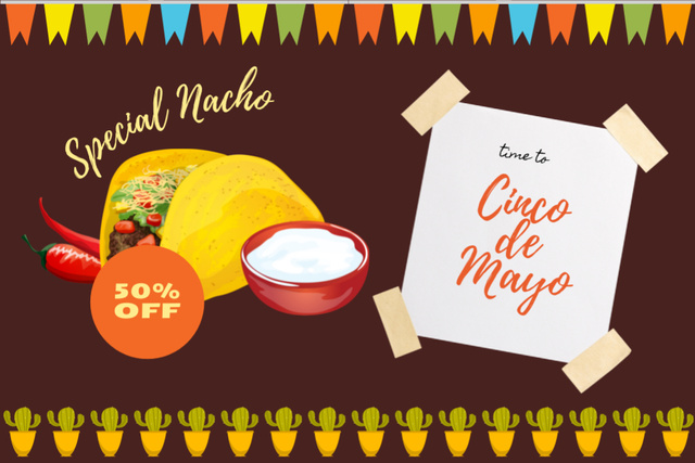 Mexican Food Offer for Cinco de Mayo Postcard 4x6in tervezősablon
