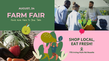 Famous Farm Fair Offers Veggies And Fruits Full HD video Design Template