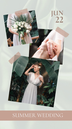 Beautiful Summer Wedding with Young Bride Instagram Story Modelo de Design
