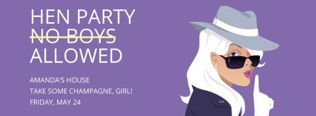 Hen party for girls in Amanda's House Facebook cover – шаблон для дизайну