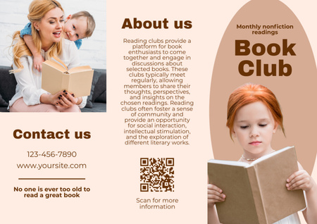 Template di design club del libro per bambini Brochure