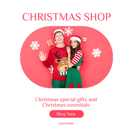 Christmas Gifts and Essentials Shop Instagram AD Design Template