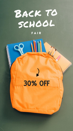Ontwerpsjabloon van Instagram Story van stijlvolle school accessoires sale ad