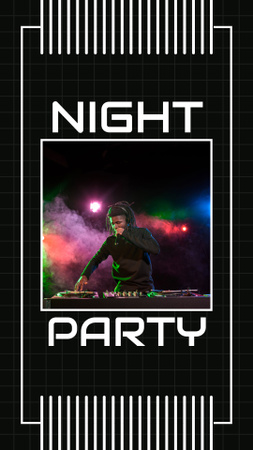 Designvorlage Ankündigung einer Nachtparty mit DJ für Instagram Story