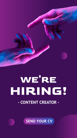 Anúncio criativo de contratação de criador de conteúdo Instagram Story Modelo de Design