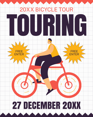 Plantilla de diseño de Participación Gratuita en Tour en Bicicleta Instagram Post Vertical 