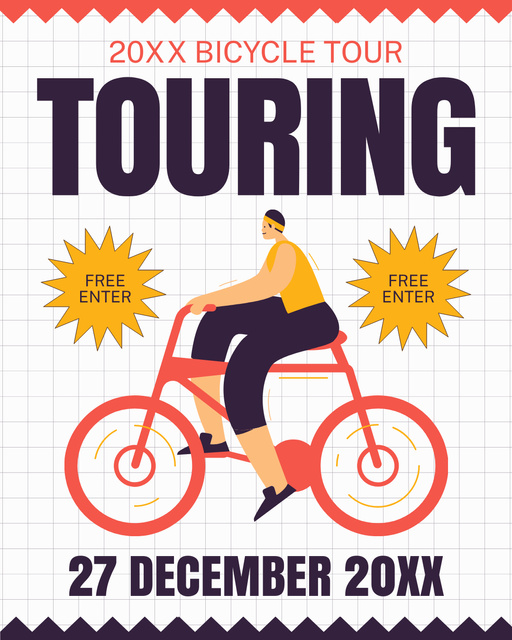 Designvorlage Free Participation in Bicycle Tour für Instagram Post Vertical