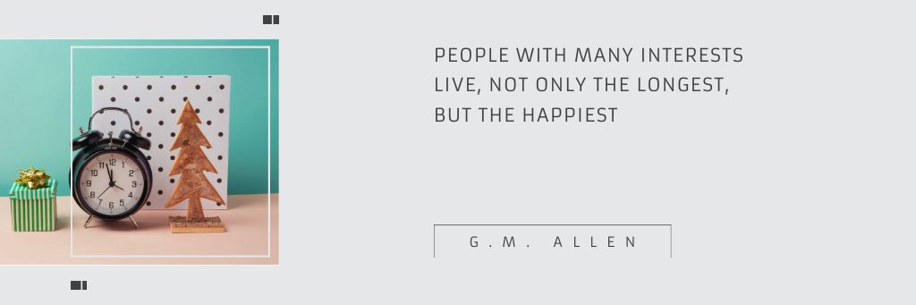 Citation about people with many interests Email header Design Template