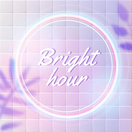 Bright Neon Pink Circle Logo Design Template