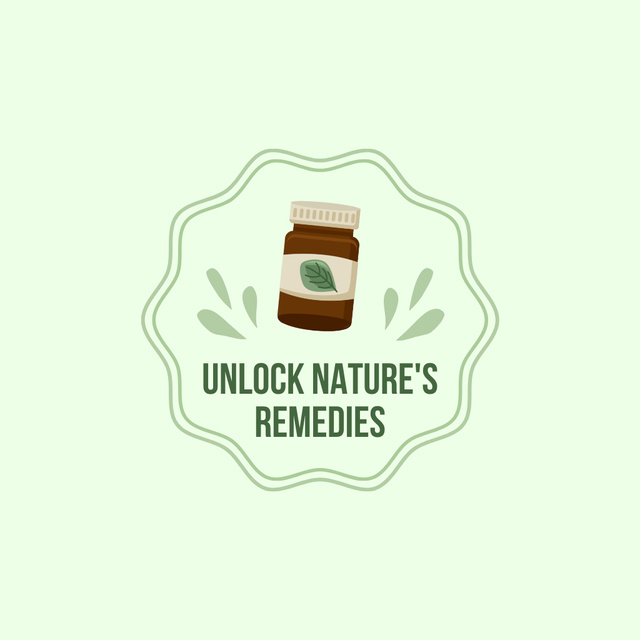 Natural Herbal Remedies In Jar Offer Animated Logo Design Template
