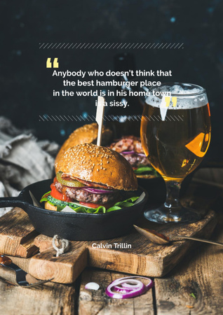 Special Fast Food Offer with burger and beer Flyer A4 Design Template