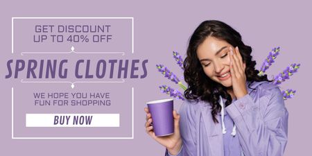 Designvorlage Women's Clothing Spring Discount Offer für Twitter