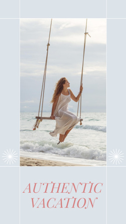 Travel Inspiration with Girl on Swing Instagram Story Design Template