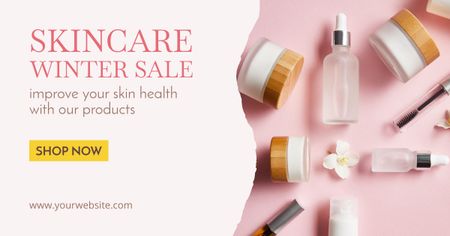Winter Skincare Products Offer Facebook ADデザインテンプレート