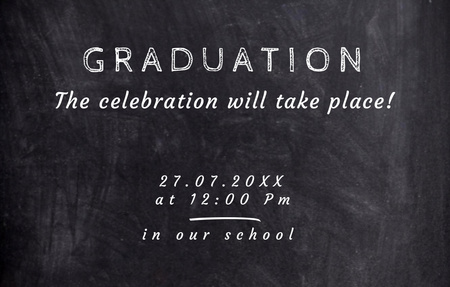 Plantilla de diseño de Graduation Announcement with Student writing on Blackboard Invitation 4.6x7.2in Horizontal 