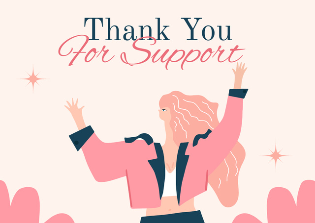 Card - thank you For Support Card Design Template