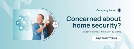 Home and Living Security Software Facebook cover Design Template