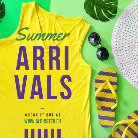 Yellow summer clothes Offer Instagram Design Template