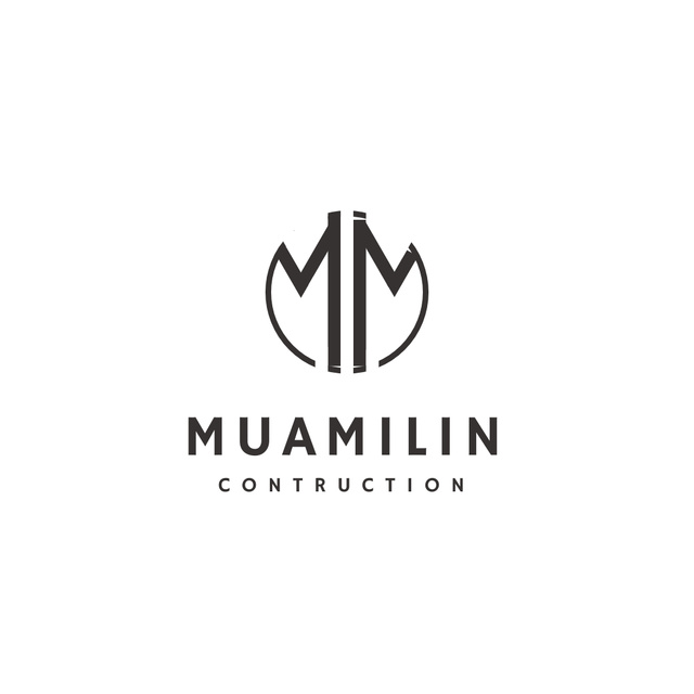 Minimalistic Emblem of Building Company In White Logo 1080x1080px Πρότυπο σχεδίασης