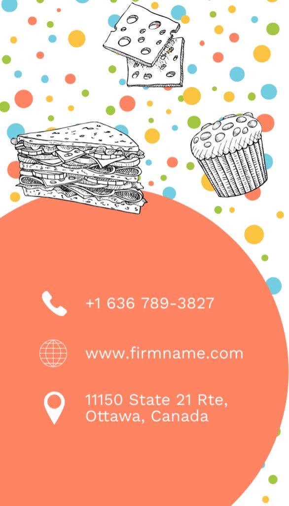 Modèle de visuel Introductory Food Service Card - Business Card US Vertical