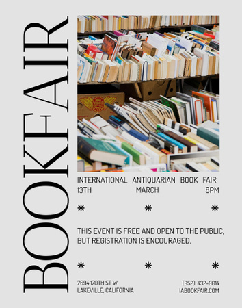 Plantilla de diseño de Book Fair Announcement Poster 22x28in 