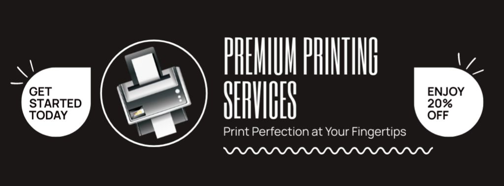 Modèle de visuel Offer of Premium Printing Services - Facebook cover