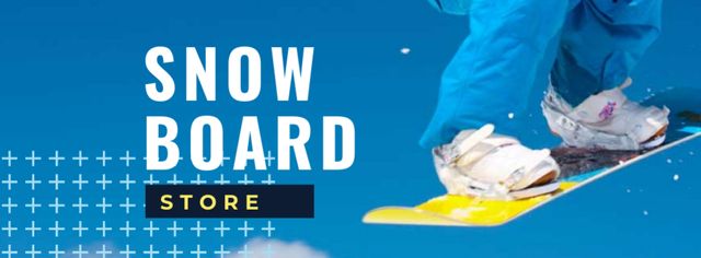Template di design Snow Board Store with Snowboarder Facebook cover