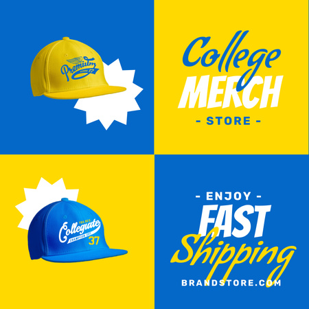Trendy College Apparel and Merchandise Store Offer Animated Post Design Template