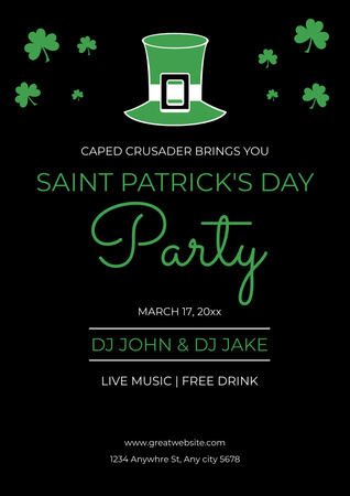 St. Patrick's Day Party Announcement Poster Design Template