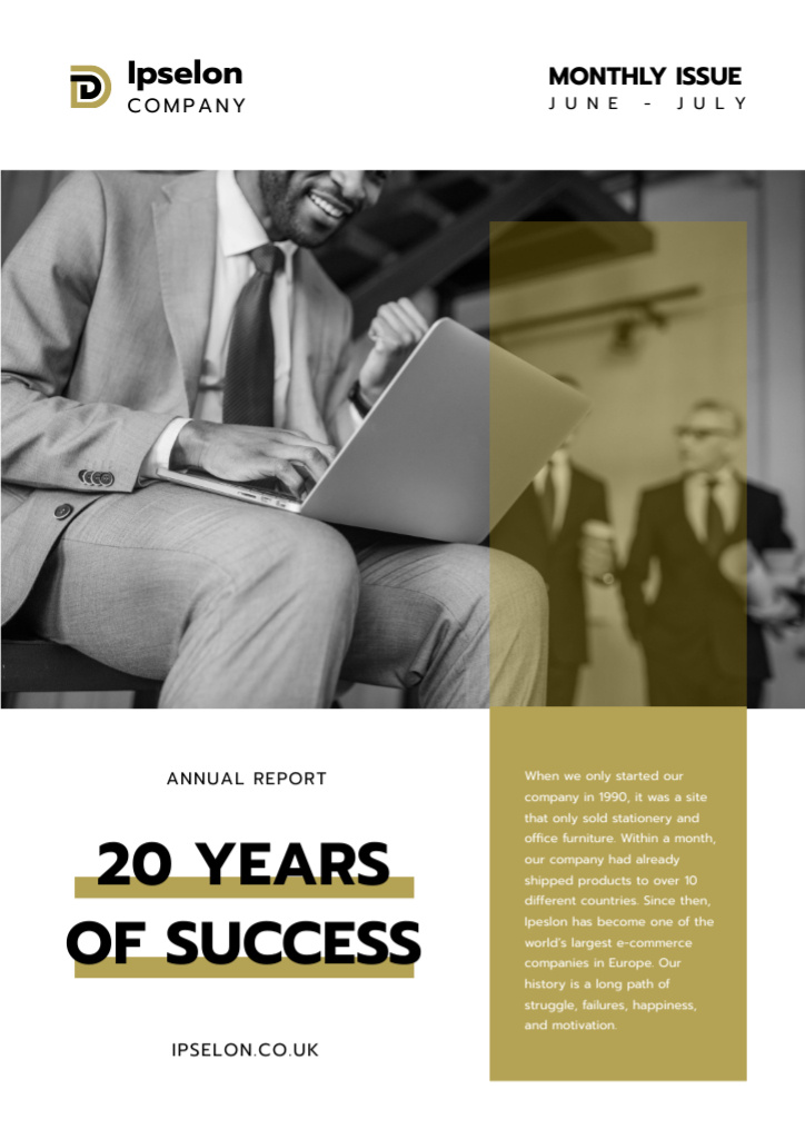 Annual Report about Business Success Newsletter Modelo de Design